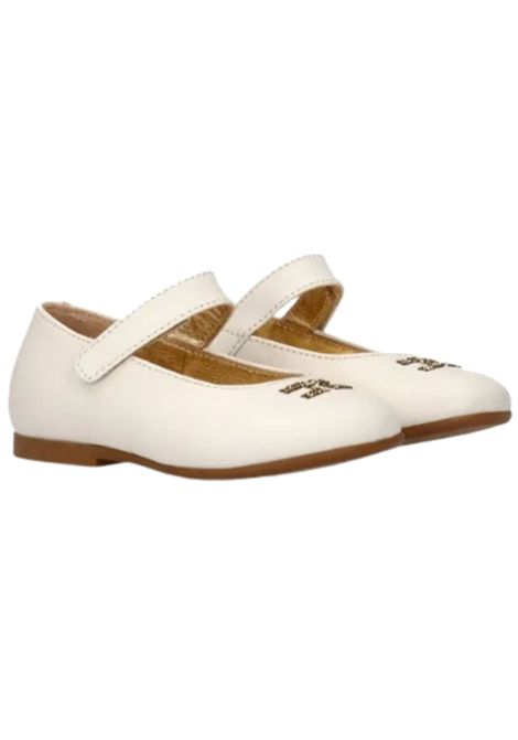 Butter-colored leather ballerinas for girls ElISABETTA FRANCHI | E0201/PIABURRO